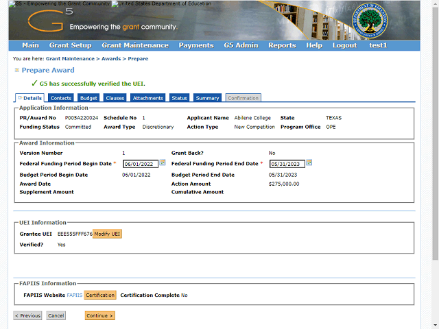 Screen image of this step
