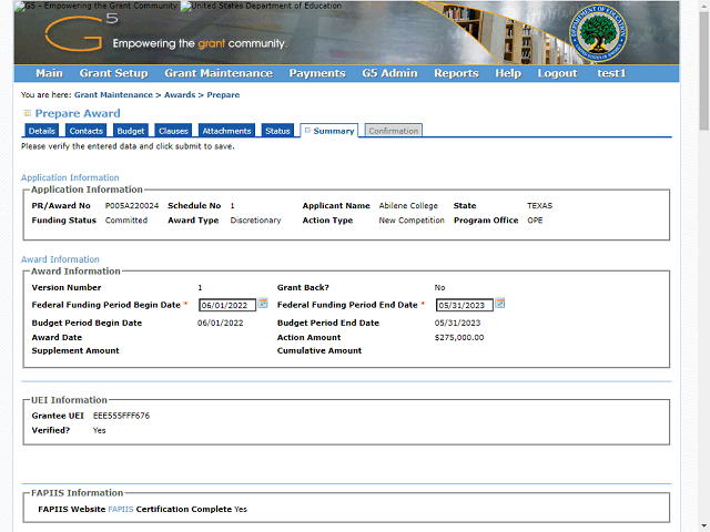 Screen image of this step