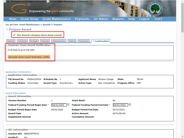 Screen image of this step