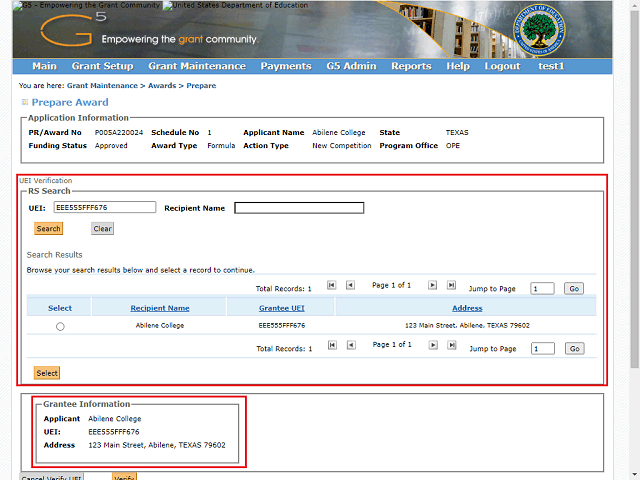Screen image of this step