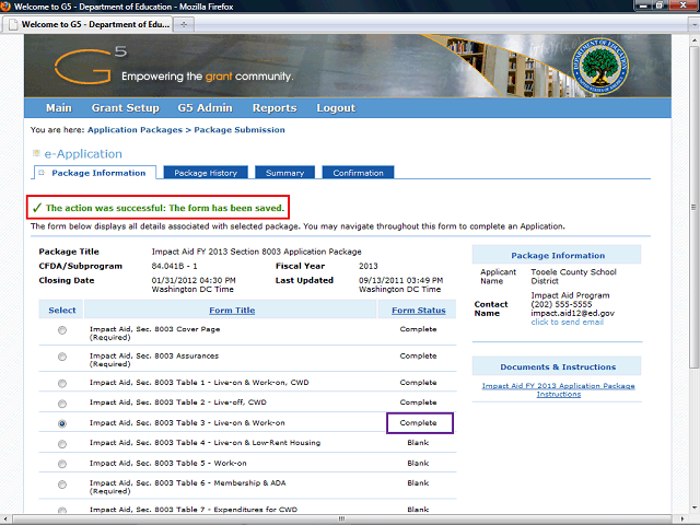 Screen image of this step