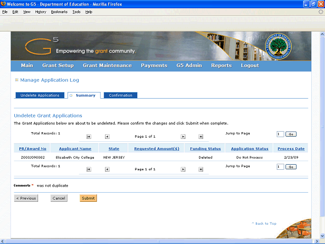 Screen image of this step