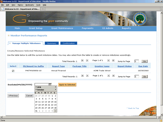 Screen image of this step