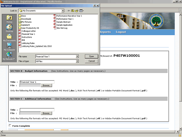Screen image of this step