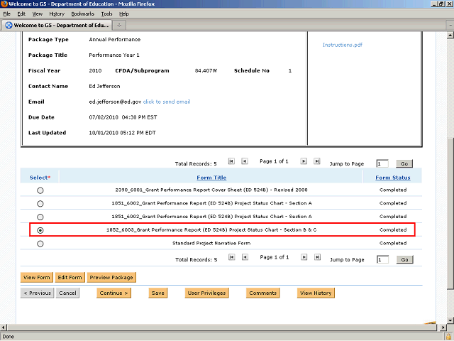 Screen image of this step