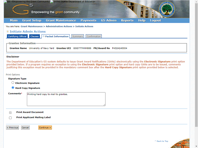 Screen image of this step