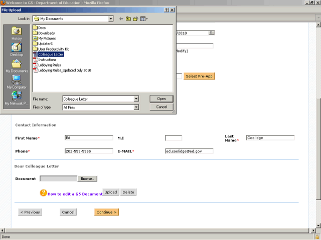 Screen image of this step