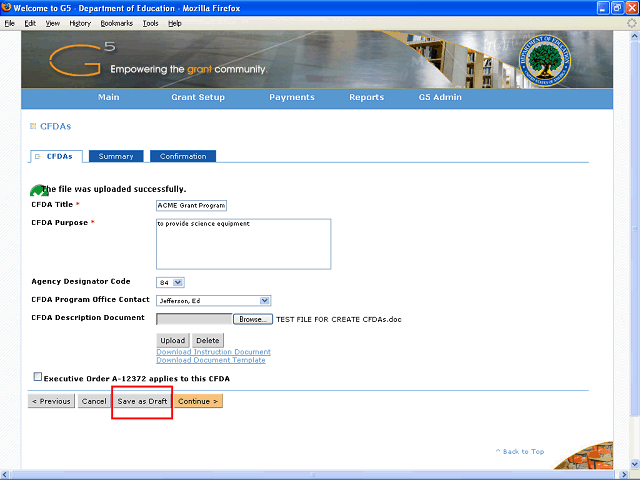 Screen image of this step