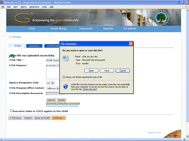 Screen image of this step