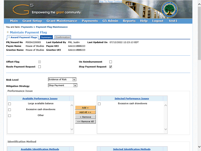 Screen image of this step
