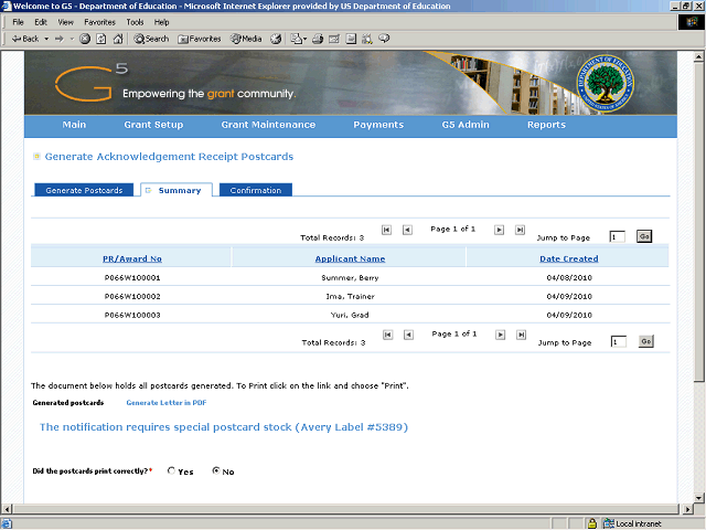 Screen image of this step