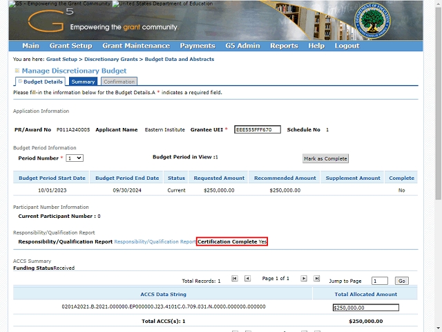 Screen image of this step