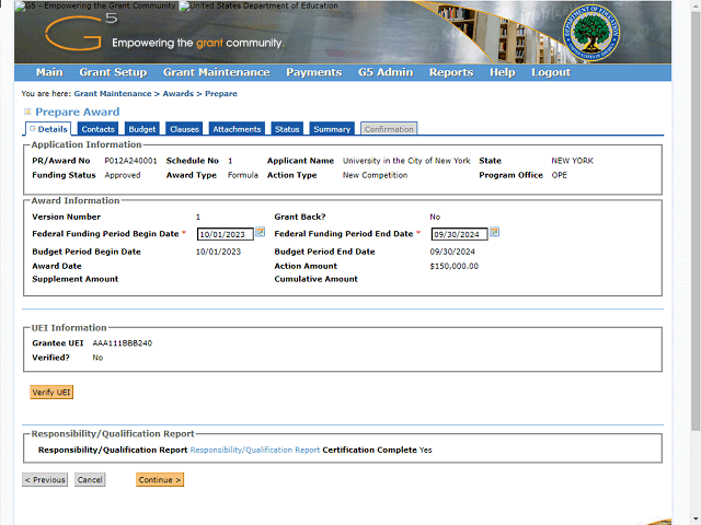 Screen image of this step