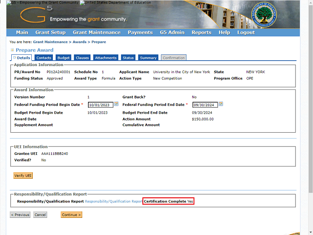 Screen image of this step